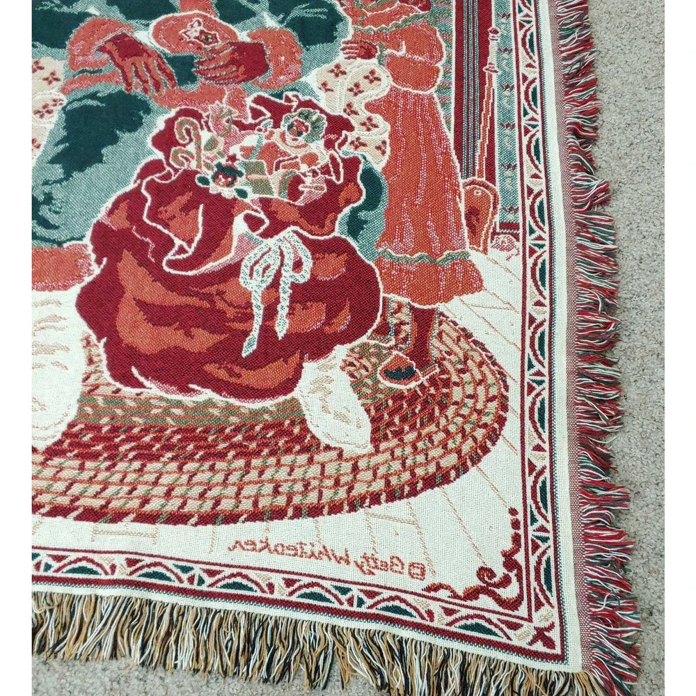 Holiday Tapestry Throw Blanket-Wall‎ Hanging-Night Before Christmas-Whiteaker